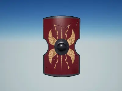 Roman Scutum Shield Low-poly 3D model