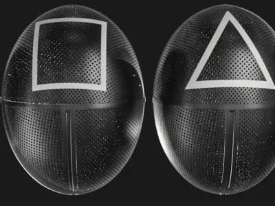 Squid Game Mask Pack 3D model