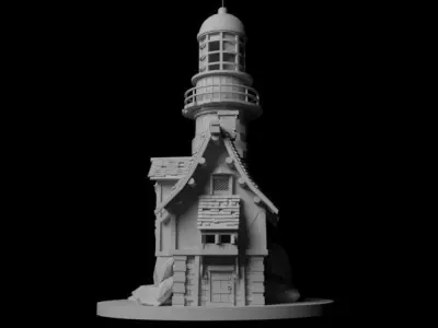 The light house Low-poly 3D model