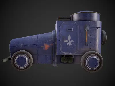 Military car  Low-poly 3D model