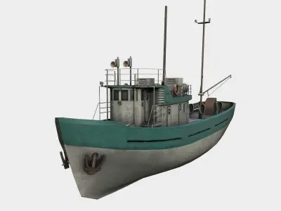 fishing boat Low-poly 3D model