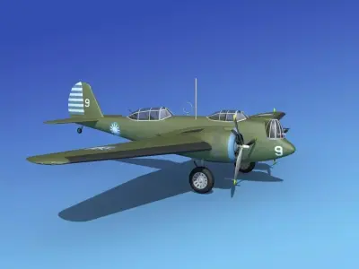 Martin B-10 China 3D model