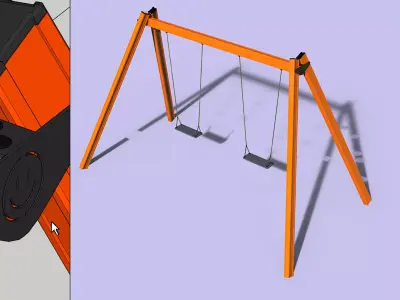 Playground Swing Modern Iron Steel Free Child Children Outdoor Free low-poly 3D model