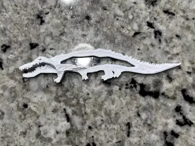 Moving Head Crocodile Bookmark 3D print model