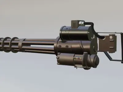 Low-Poly 3D Model of a Gatling Gun M134 Minigun Low-poly 3D model