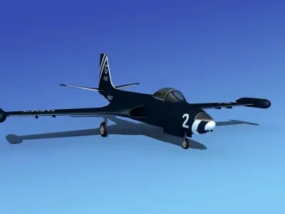 McDonnell F2H4 Banshee V06 3D model