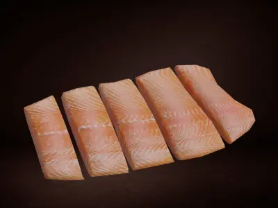 Salmon piece Low-poly 3D model