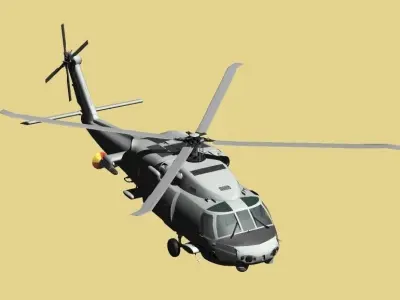 JMSDF SH-60J Rescue Helicopter early model 3D model
