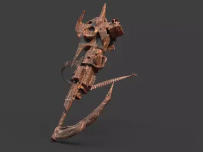 Mech scythe Gun arm low res 3D model