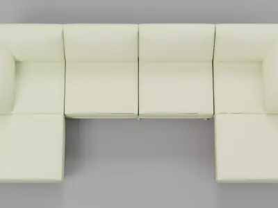 Modern 4-Piece Modular Sectional Sofa - Sample File 3D model
