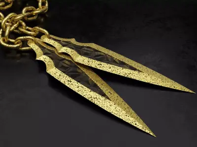 Chained Blades Low-poly 3D model