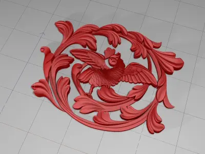 Relief Cockatoo Decoration 3D model