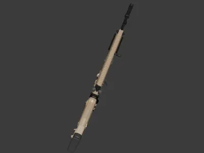 High Quality FN SCAR L 3D Model Game Ready  Low Poly PBR Low-poly 3D model