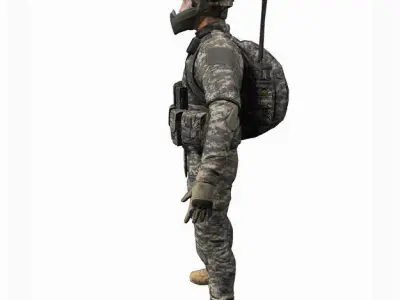 US Army Soldier Low-poly 3D model