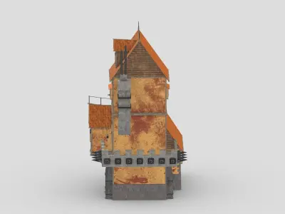 Medieval Building 06 Low Poly PBR Realistic Low-poly 3D model