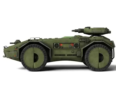 Apc755 Rigged Armored Personnel Carrier 3D Model  3D model
