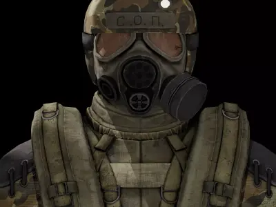 Military postapocalypse suit for Dayz engine Low-poly 3D model