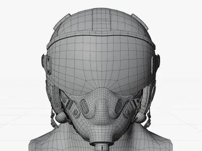 Pilot Helmet Low-poly 3D model