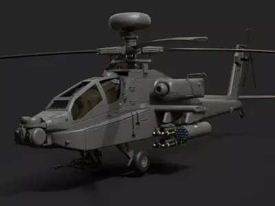 AH-64D Apache Low-poly 3D model