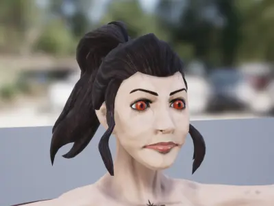 Succubus woman with bat wings Low-poly 3D model