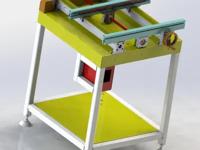 Width adjustable chain assembly line 3D model