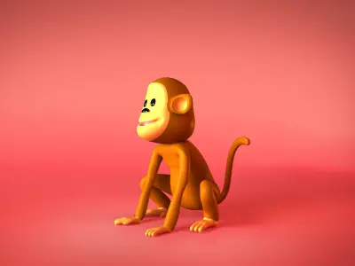 Monkey 3D model cartoon 3D model