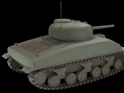 M4 Sherman tank Low-poly 3D model