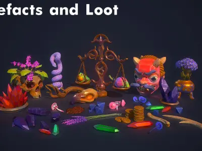 Potion Props Pack Low-poly 3D model