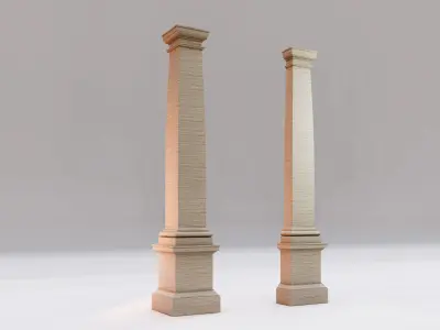 Tuscan column with pedestal and entablature Tuscan Order Gibbs 3D model
