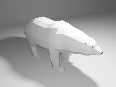Polar Bear Low Poly Free low-poly 3D model