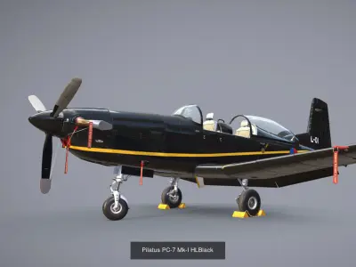 Pilatus PC-7 Mk-I With four livery 3D Model Collection