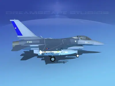 Gen Dyn F-16A Falcon V25 Chile 3D model