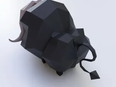 Buffalo cartoon 3d model  Low-poly 3D model