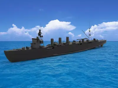 Japanese cruiser Nagara 3D model