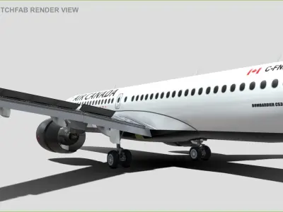 CS 300 Airbus A220 300 Air Canada livery Low-poly 3D model