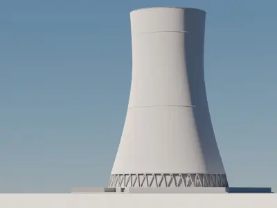 Nuclear Power Plant Cooling Tower Base Mesh  Free low-poly 3D model