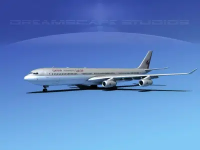 Airbus A340-600 Qatar 3D model
