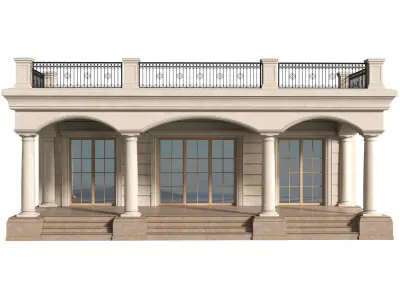 Classic Porch Entrance to the house  3D model