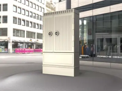 Electrical Distribution Cabinet 136 Low-poly 3D model