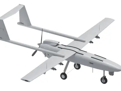 Iranian Drone Mohajer-6 Grey 3D model