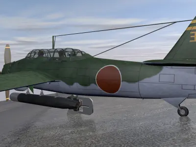 Aichi B7A2 Rjusei - aka Grace 3D model