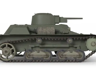 WW2 Japanese Light Tank Type 95 Ha-Go 3D model