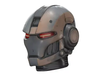 Robot helmet Low-poly 3D model purchase