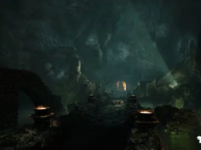 Fantasy Dungeon Environment Low-poly 3D model