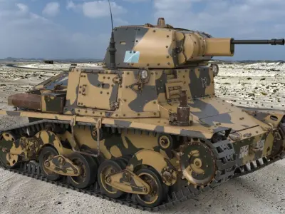 Tank L6 40 Camouflage Ansaldo Fiat Italian Vray 3D model