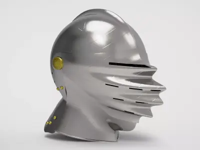 German Close Helmet - Maximilian - Mantelhelm 3D model