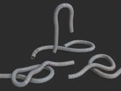 Plastic Rope Flexible Duct Low-poly 3D model