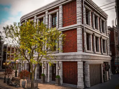 URBAN BUILDING OLD HORROR 10 Low-poly 3D model