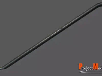 Crowbar-Version002 fishing hook Low-poly 3D model