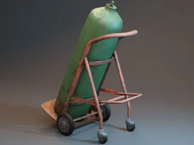 Gas Cylinder Cart Low-poly 3D model
